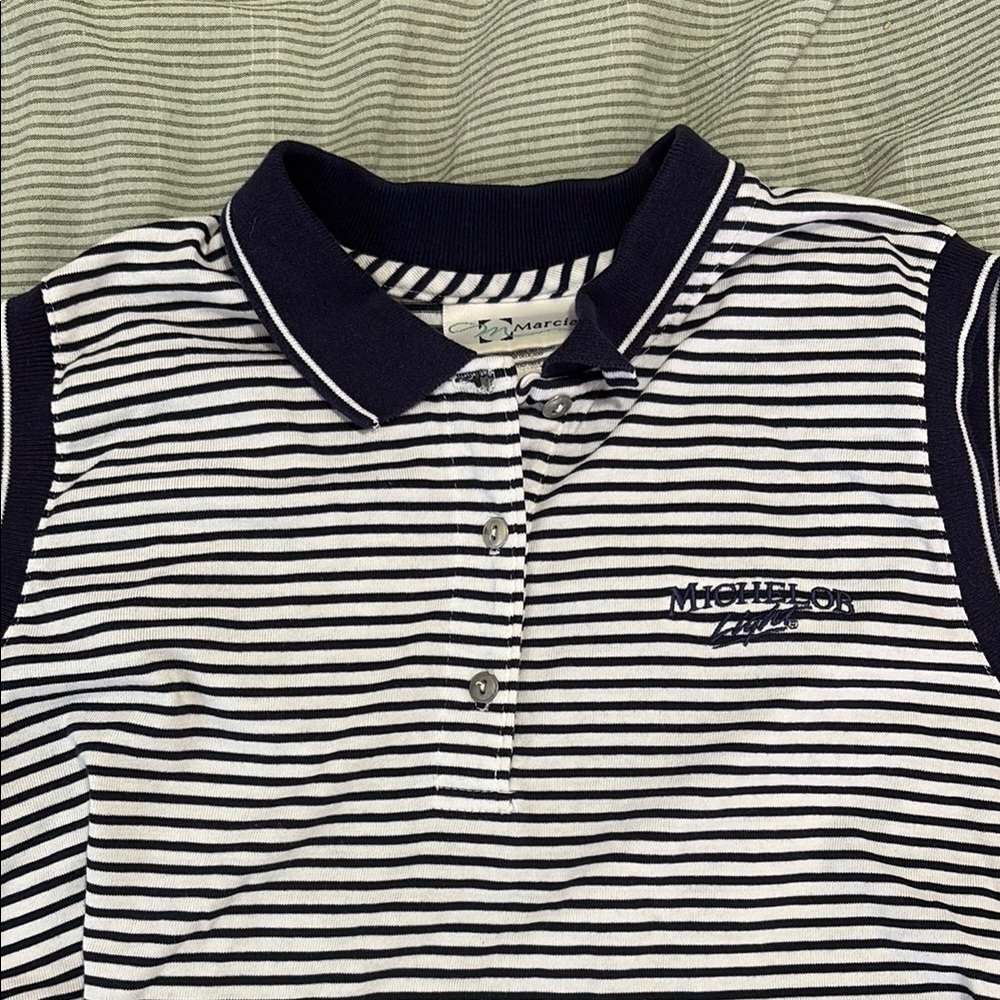 Marcia Golf Striped Tank Top Michelob Light